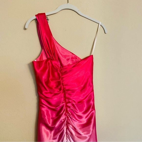 Barbie Pink One Shoulder Party Formal Maxi Dress Size XS - Picture 10 of 16